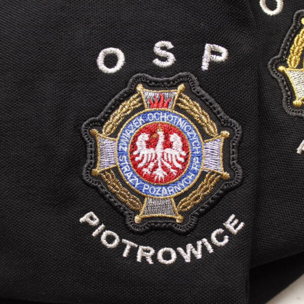 POLO STRAŻ, koszulka strażacka OSP HAFT-DRUK, szary napis-8889