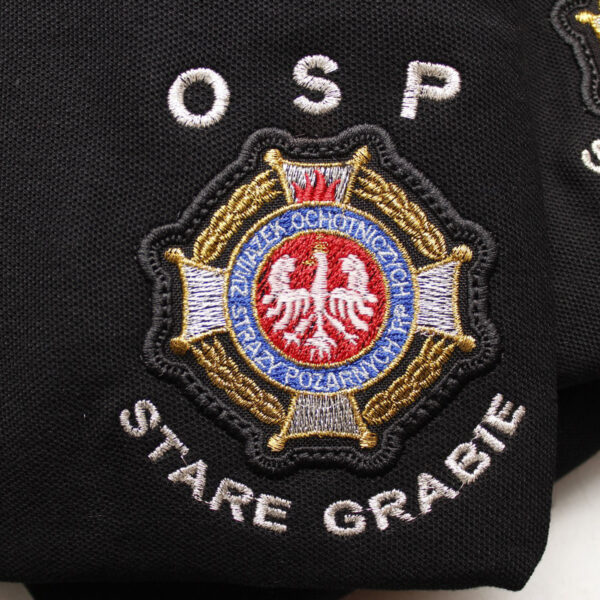 POLO STRAŻ, koszulka strażacka OSP HAFT-DRUK, szary napis-8890