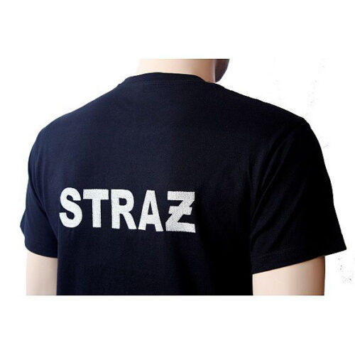 Koszulka STRAŻ POŻARNA HAFT-DRUK koszulka strażacka OSP PSP, T-SHIRT szary napis-8803