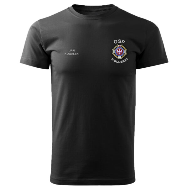 Koszulka STRAŻ POŻARNA haft koszulka strażacka OSP PSP, T-SHIRT szary napis
