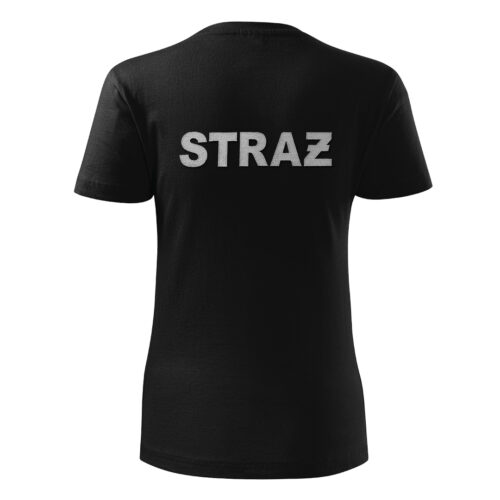 Damska koszulka STRAŻ. Koszulka strażacka haft STRAŻ POŻARNA , T-SHIRT szary napis