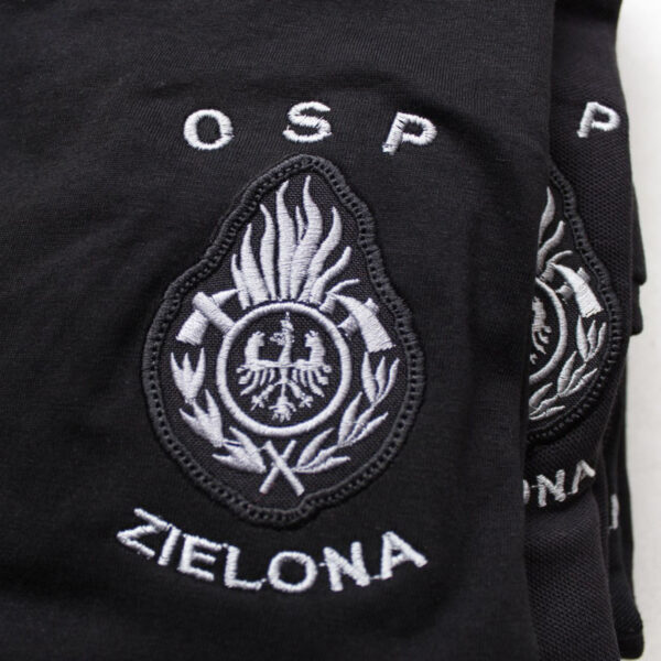 Koszulka STRAŻ POŻARNA HAFT-DRUK koszulka strażacka OSP PSP, T-SHIRT szary napis-8793