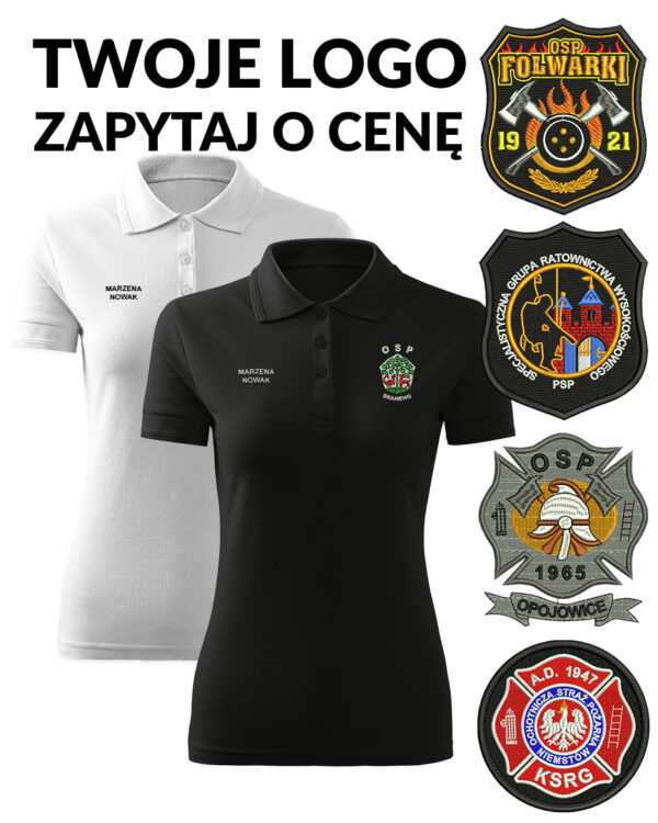 Indywidualna koszulka POLO strażacka, haftowane logo