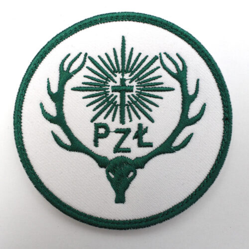 Naszywka PZŁ Polski Związek łowiecki 85mm - zielone tło