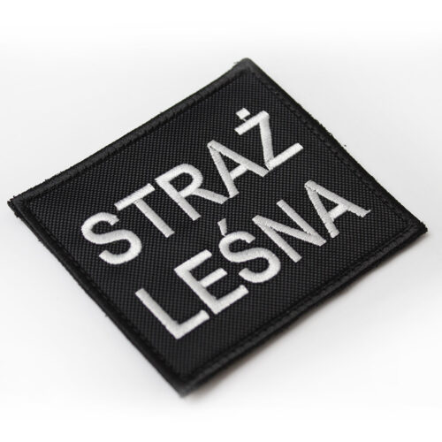 Naszywka Straż Leśna czarne tło 80x70mm