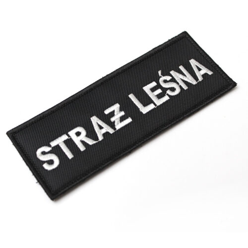 Naszywka straż leśna na czarnym tle 120x45mm