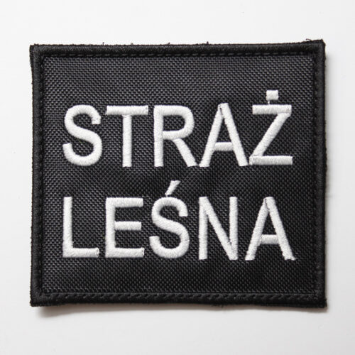 Naszywka straż leśna na czarnym tle 120x45mm