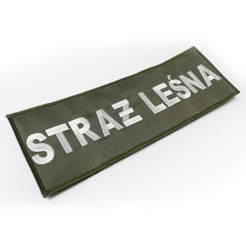 Naszywka straż leśna na zielonym tle 120x45mm