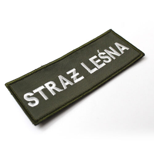 Naszywka straż leśna na zielonym tle 120x45mm