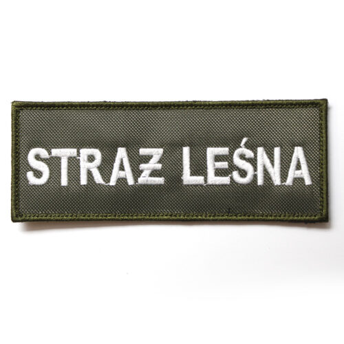 Naszywka straż leśna na czarnym tle 120x45mm