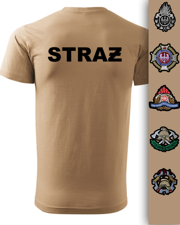 Koszulka PIASKOWA STRAŻ DRUK, HAFT pod nomex rosenbauer koszulka strażacka OSP, PSP T-SHIRT