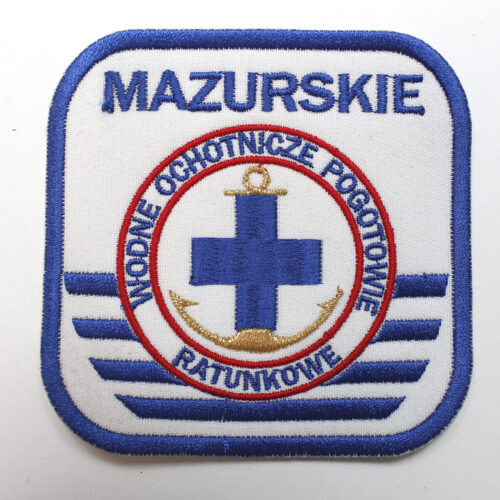 Haftowana biała naszywka Ratownik medyczny Kierowca 85mm