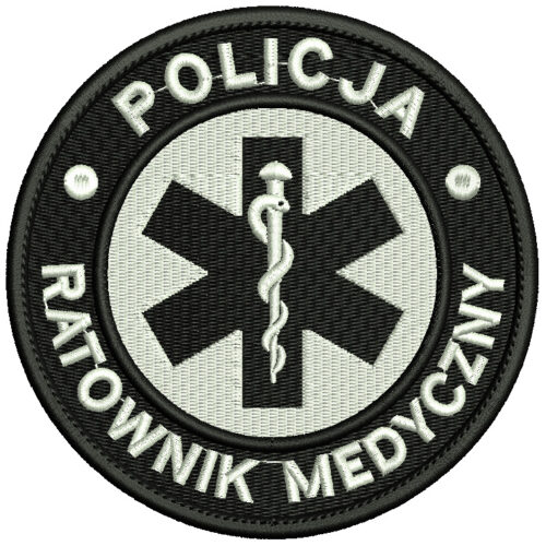 Haftowana naszywka POLICJA Ratownik 85mm IND