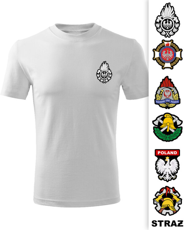 Tania koszulka piaskowa straż pożarna logo OSP