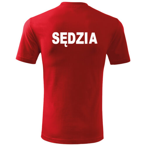 Czerwona Koszulka T-SHIRT SĘDZIA Polski Związek Strzelectwa Sportowego PZSS druk DTG