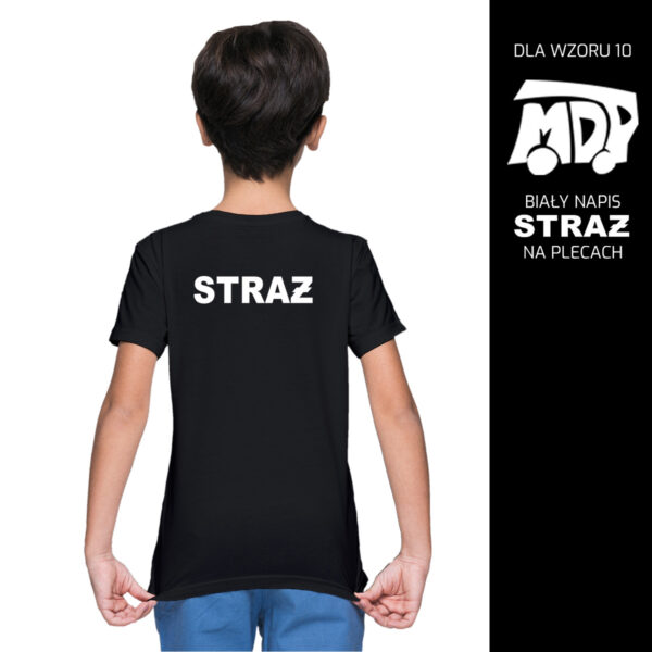 Czarna dziecięca koszulka STRAŻ OSP PSP, PLT-12189