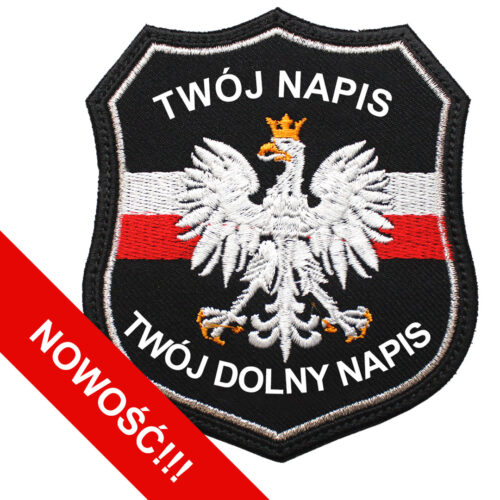 naszywka STRAŻ, podszyta rzepem, polar, szary napis