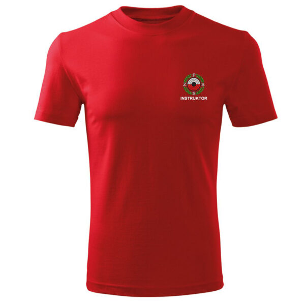 Czarna drukowana Koszulka T-SHIRT INSTRUKTOR Polski Związek Strzelectwa Sportowego PZSS druk DTG