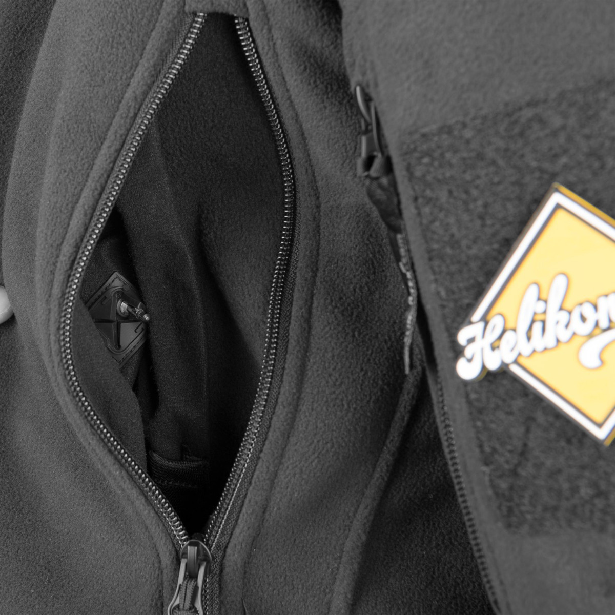 Helikon Liberty czarny polar strażacki SZARY NAPIS haft