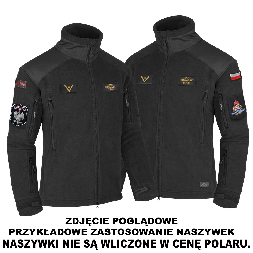 Helikon Liberty czarny polar strażacki SZARY NAPIS haft