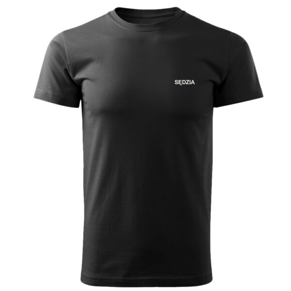 Drukowana czarna koszulka T-SHIRT SĘDZIA Polski Związek Strzelectwa Sportowego PZSS druk DTG