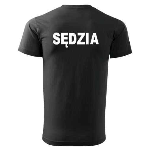 Czarna koszulka T-SHIRT SĘDZIA STRZELECTWA SPORTOWEGO druk DTG