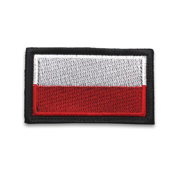 Flaga polski naszywka podszyta rzepem, rozmiar 9cm x 5cm. Naszywka na kamizelkę taktyczną straż