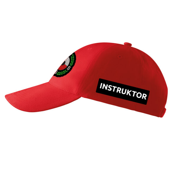 Czerwona czapka z daszkiem INSTRUKTOR Polski Związek Strzelectwa Sportowego PZSS