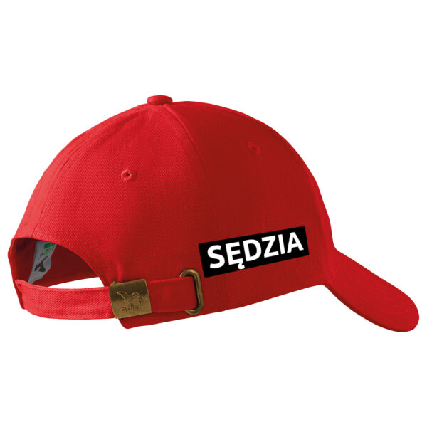 Czerwona czapka z daszkiem SĘDZIA Polski Związek Strzelectwa Sportowego PZSS
