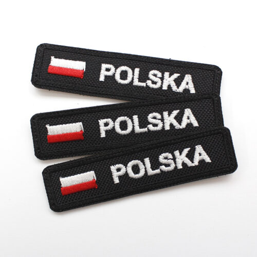 Emblemat naszywka POLSKA z FLAGĄ POLSKI 85x20mm