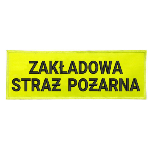 Duża naszywka ZSP Zakładowa Straż Pożarna FLUO na plecy 340x115mm-0