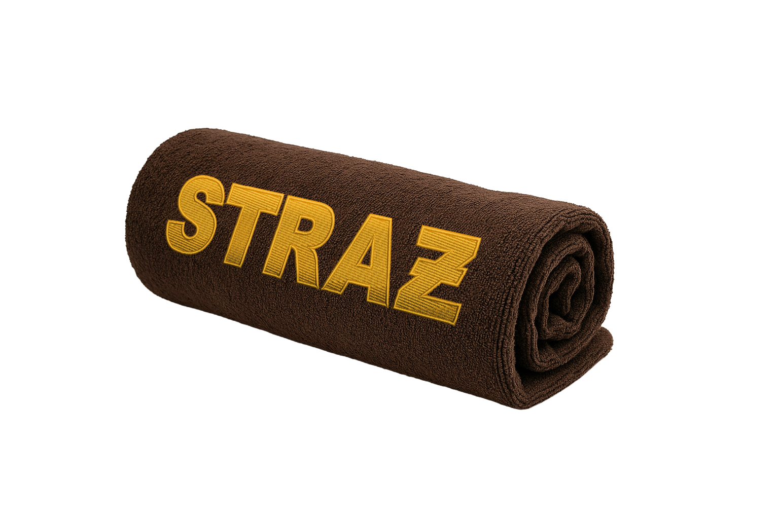 Brązowy bawełniany ręcznik "STRAŻ" 140x70cm - obrazek 2