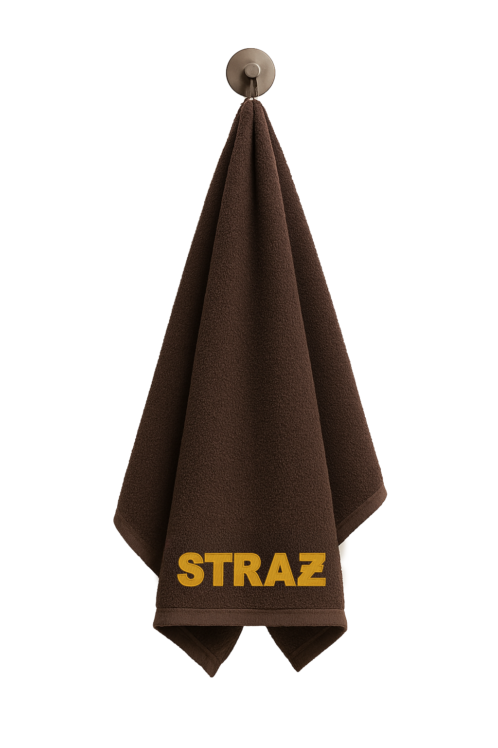 Brązowy bawełniany ręcznik "STRAŻ" 140x70cm - obrazek 3