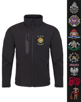 Kurtka softshell strażacka HAFT szary napis STRAŻ