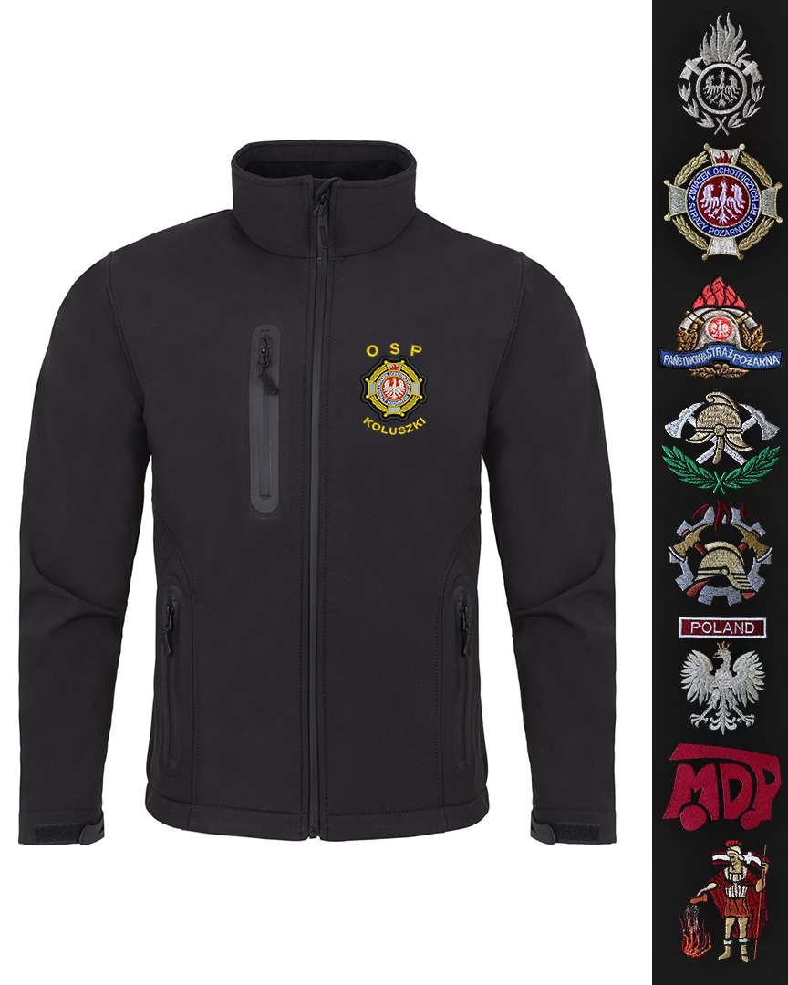 Kurtka softshell strażacka HAFT żółty napis STRAŻ